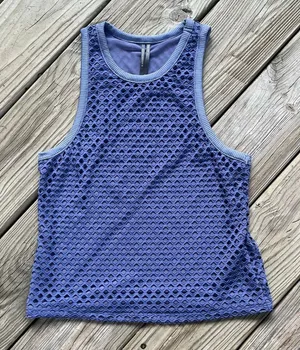 Anthropologie Women's Blue Sleeveless Eyelet Tank Top Size M thumbnail 1