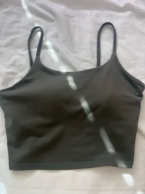 Olive Green Tank w/built in bra thumbnail 1