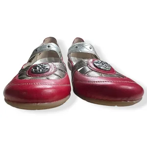 Remonte Mary Jane‎ Flats Leather Red Metallic Boho Womens 40 US 9 thumbnail 4