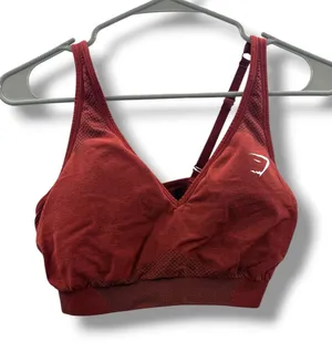 Gymshark Vital‎ Seamless 2.0 Sports Bra Womens Large Red Marl Racerback Gym thumbnail 1
