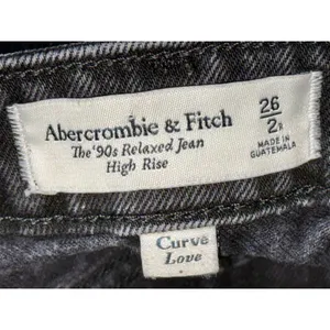 Abercrombie & Fitch Curve Love 90s Relaxed Jean High Rise Black Jeans Size 26 2 thumbnail 3