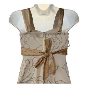 Speechless‎ Cocktail Dress Women 12 Cream Gold Excellent Glitter Floral Y2K Hem thumbnail 6