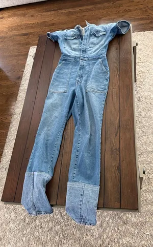 Good American Women’s Light Blue Denim Jumpsuit Jeans thumbnail 1
