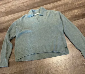 Abercrombie & Fitch Teal Collared Sweater thumbnail 1