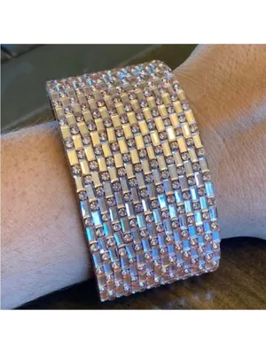 8” Wide Cuff Pink Gemstone Leather Bracelet thumbnail 9