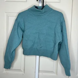 Wilfred 100% Wool Mock Neck Sweater Aritzia Teal M thumbnail 12
