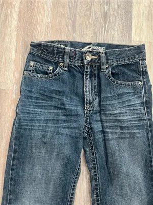 Request Jeans Girls 12 Y2K Dark Wash Distressed Straight Leg Embroidered Denim thumbnail 7