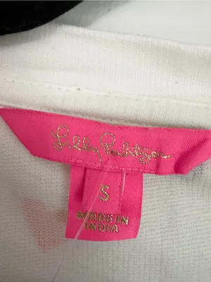 Lilly Pulitzer White Multicolor Hearts Jansen Sweatshirt 100% Cotton Size S thumbnail 2