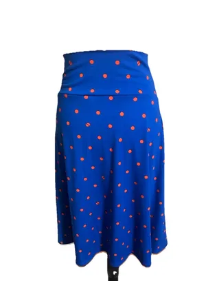 LuLaRoe A-Line Skirt Sz L AZURE Polka Dot Print Closet Staple Feminine Flowy thumbnail 2