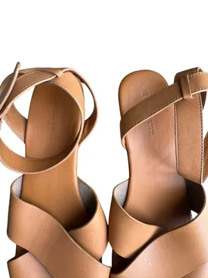 Everlane - The Clog Sandal Cognac Leather Platform Shoes Sz 10 thumbnail 4