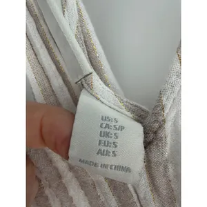 Rachel Ashwell Linen Blend‎ S, Striped Braided Racerback Midi Dress Boho Beach thumbnail 8