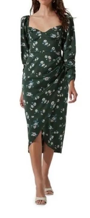ASTR The Label Green Floral Dress Size Small thumbnail 1