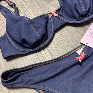 Wild Fable Denim Print Bikini thumbnail 3