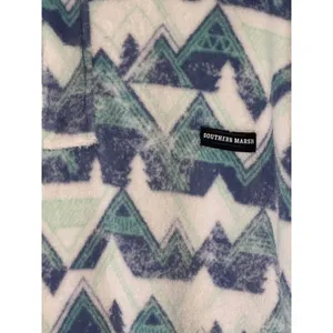 Southern Marsh Womens Blue Mint Mountain Print Fleece Snap Pullover Large Preppy thumbnail 2