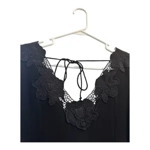 Free People Black Lace Baby Doll Flowy Boho Blouse /// Size XS thumbnail 7