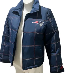 New England Patriots Women's Blue Puffer Jacket Standard M NFL Embroidered Logo thumbnail 5