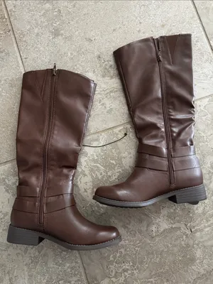 Style&Co. Maliaa Brown Faux Leather Knee-High Buckle Riding Boots, Size 5.5, NWT thumbnail 4