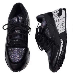 Steve Madden Barra-G platform fashion sneakers Stylish Black and Multicolor thumbnail 1