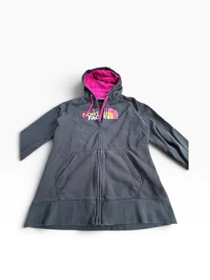 Women's The North Face Zip-Up Hoodie Black Pink Size L thumbnail 3