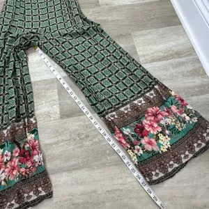Farm Rio Green Floral Print Honolulu Wide Leg Pant Jumpsuit XS Anthropologie thumbnail 11