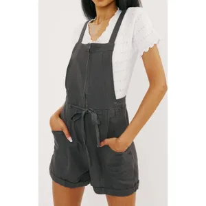 Free People Overall Shorts In dark grey featuring a zipper closure Size Medium thumbnail 2