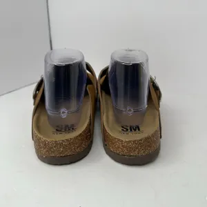 SM New York Brynlee Suede Clog Mules Sz 10 Tan Buckle Boston Style Slip On thumbnail 4
