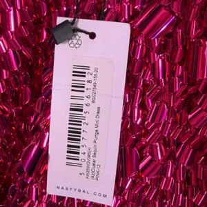 NWT Nasty‎ Gal Cluster Sequin Plunge Mini Dress Fuchsia Pink Party Cocktail Sz 8 thumbnail 6