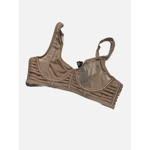 Victoria's Secret Bra Women 32B Tan Mesh Cage Strappy Unlined Plunge Lingerie thumbnail 2