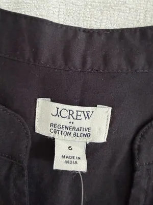 NWT J.Crew Black Cotton Drop Waist Mini Dress 6 thumbnail 5