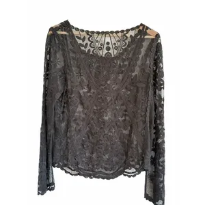Xhilaration Whimsigoth Romantic Goth Sheer Black Lace Top Size L/XL Boho Witchy thumbnail 4
