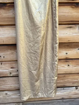 Adrianna Adrianna Papell Gold Metallic Layered One-Shoulder Gown Size 2 thumbnail 11