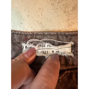 Free People‎ Corduroy Skinny Pants Brown Floral Print Size 28 Low Rise Stretch thumbnail 5