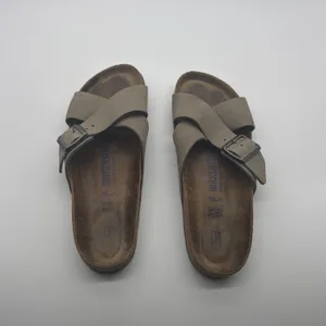 Birkenstock Siena Oiled Leather Sandals Tobacco Brown Cross Strap Slide 39 L8 M6 thumbnail 4