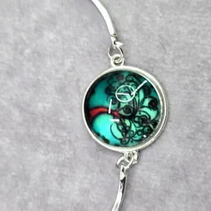 Silver Green Mood‎ Tree Cuff Link Bracelet Fashion Jewelry JB2-25 thumbnail 2
