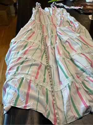 crown & ivy Pastel Striped Sleeveless Tiered Maxi Dress size XL NWT thumbnail 12