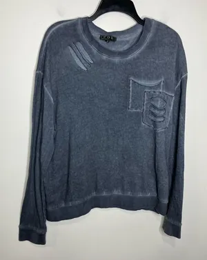 POL navy‎ blue destroyed sweatshirt size small oversized thumbnail 1