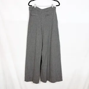 Free People Josie Houndstooth Wide Leg Pants Trousers Black White High Rise Boho thumbnail 5