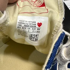 Converse Blue and White Sneakers with Heart Design thumbnail 6