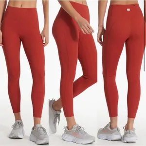 Vuori Stride Performance Leggings Womens XL Red Workout Active‎ Casual thumbnail 2