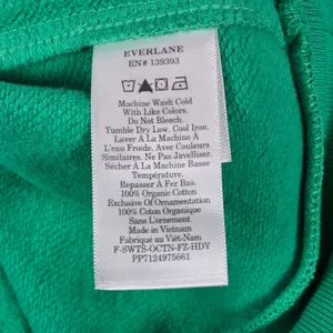 Everlane Organic Cotton Full Zip Hoodie Bright Jade Green Size Small‎ Cropped thumbnail 6