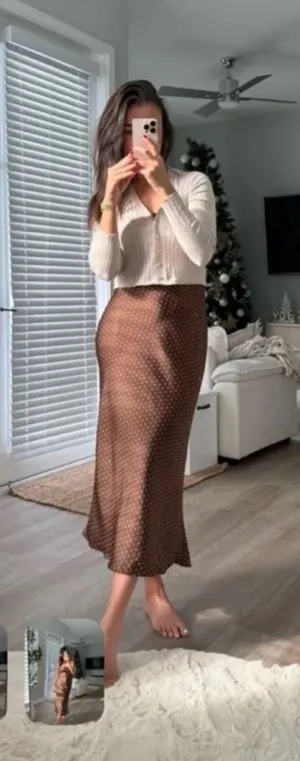Ciao Lucia Leo Satin Midi Dress in Siena Polka Dot thumbnail 1