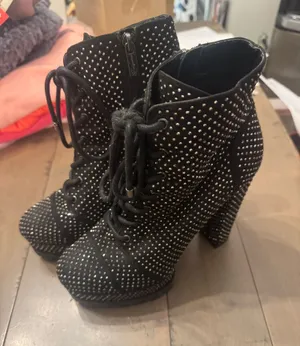 Jessica Simpson Irella Platform Combat Boot Size 8 Rhinestones thumbnail 1