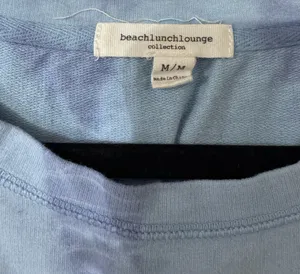 Beach Lunch Lounge Blue Tie-Accent Short Sleeve Top Medium thumbnail 3