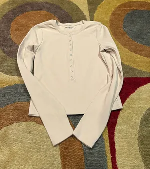 Abercrombie Soft Collection Seamless Henley Long Sleeve Top Small thumbnail 1