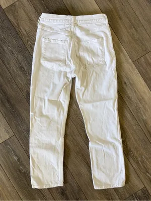 Agolde Riley Cropped White Jeans thumbnail 6