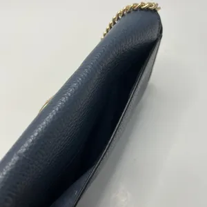 Coach Kleo Crossbody Navy Blue Suede Denim Leather Chain Gold Strap Mini Purse thumbnail 8