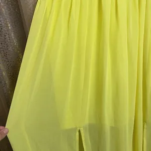 NWT No Boundaries crochet trim neon yellow maxi dress Juniors size S (3-5) thumbnail 4