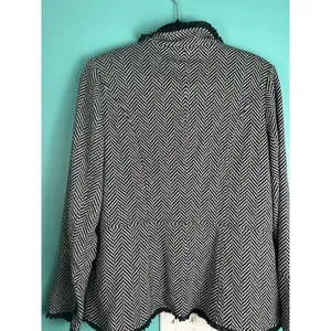 Women's Chico's Black White Herringbone Blazer Jacket Size 8 Chicos 1 thumbnail 9