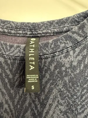 Athleta Navy Abstract Print Soft Crewneck Sweatshirt Women’s Small thumbnail 4