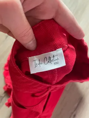 Boutique Red Denim Shorts thumbnail 3